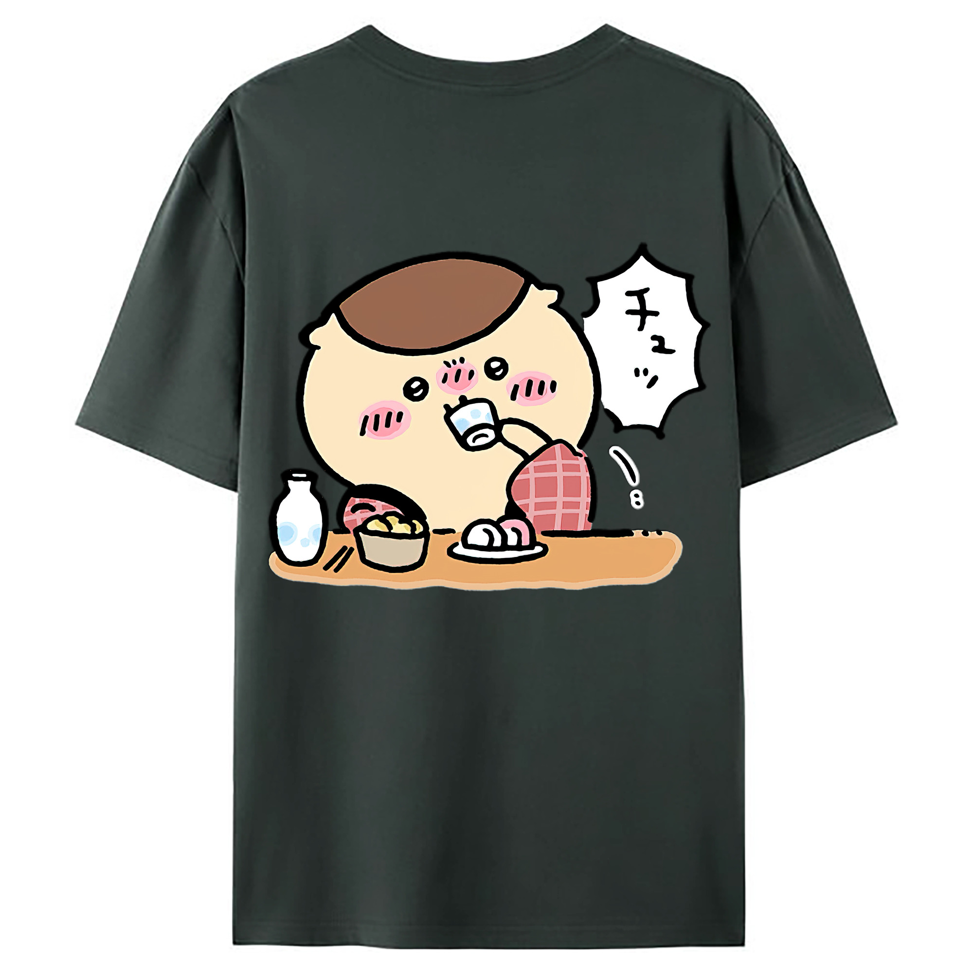 （画像用） ちいかわ くりまんじゅう Chii-kawa kuri manjū 綿100％ メンズ半袖Tシャツ（バックプリント） 通気性